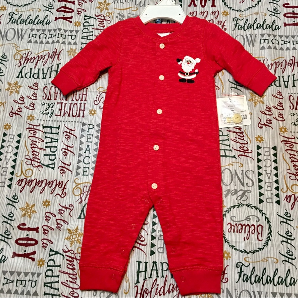 Christmas Long John PJ’s with Button Back Hatch